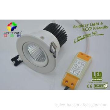 4000K White COB 9 Watt LED Downlights 600lm ROHS For Hotel